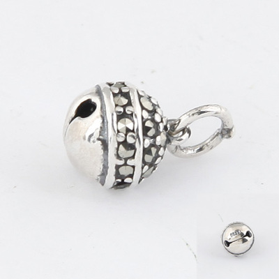 281721泰銀馬克賽鈴鐺配件|韓國飾品批發|銀飾批發|銀飾品