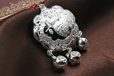 【990純銀 小孩兒童嬰兒寶寶銀鎖長命鎖 無銅珠 銀飾品批發(fā)】價格,廠家,圖片,吊墜,福建省龍鳳祥珠寶-