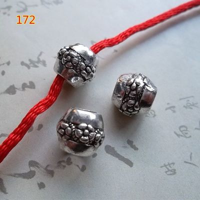 藏銀梅花大孔珠批發 民族風配件助力DIY飾品創意