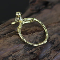 925純銀鍍金立體小鳥樹枝開口戒指 柔美設計與女性魅力的完美結合